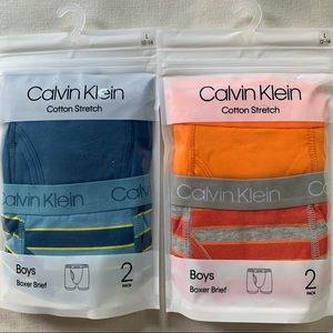 Calvin Klein Boys Boxer Briefs Cotton 4pr NEW